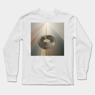 torus ring geometric repeating shapes designs and patterns metallic copper and silver colored Long Sleeve T-Shirt